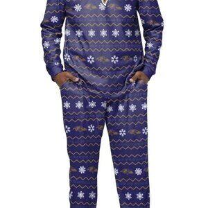 Minnesota Vikings NFL FOCO Crew Neck Ugly Pajamas Set Men"s Size XXL